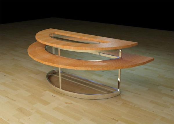 Buy cheap Two Layer Wooden Round Retail Display Tables , Modern Style Clothing Display Table from wholesalers