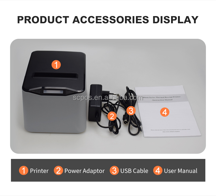 80mm Thermal POS Systems Printer with Hanging Holes and BT Receipt Printer CE Certified