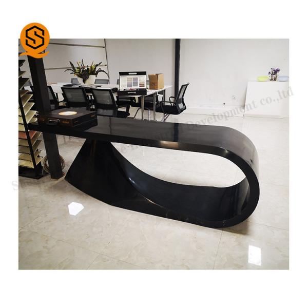 Buy cheap Acrylic Solid Surface Black Office Desks 100% Repairable And Renewable from wholesalers