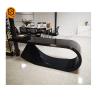 Buy cheap Acrylic Solid Surface Black Office Desks 100% Repairable And Renewable from wholesalers