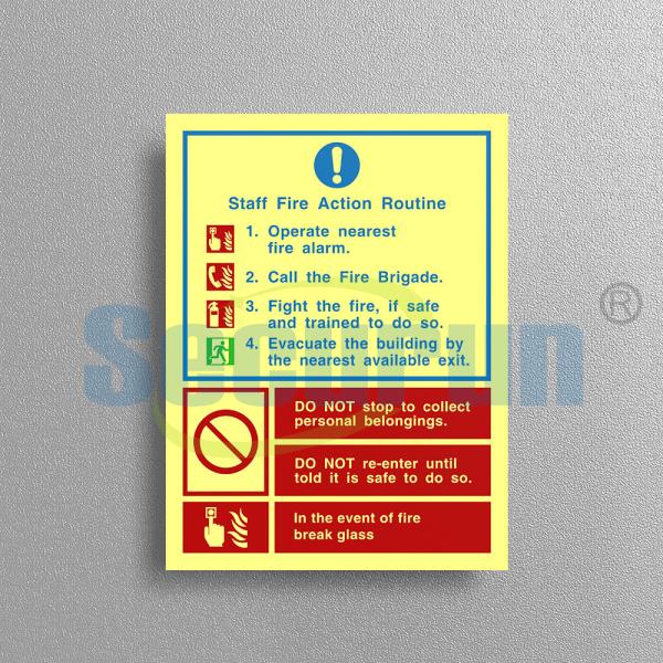 Buy cheap Photoluminescent Simultaneous Evacuation Printable Fire Action Notice Sign from wholesalers