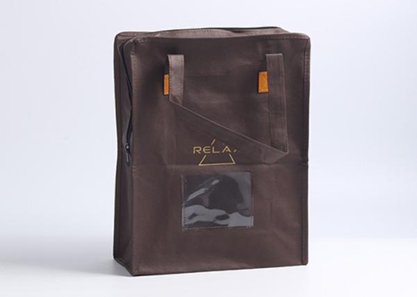Buy cheap Zipper Non Woven Tote Bag , Non Woven Grocery Tote Front Image With PVC Pocket from wholesalers