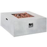 Grey Stone Propane Gas Stove Fire Pit Table for Outdoor Indoor Backyard Patio