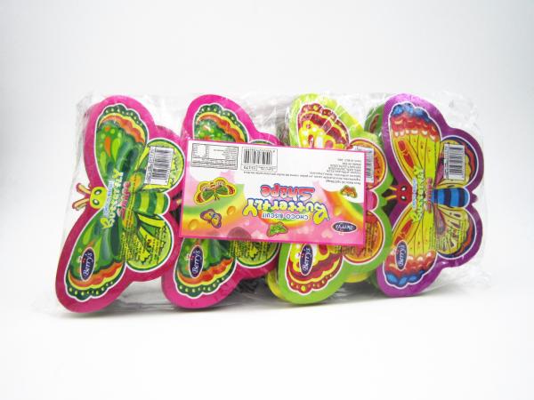 Buy cheap 16.5g Butterfly Shape Chocolate Chip Biscuits Snack Nice Taste Milk Strawberry Flavor from wholesalers