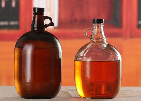 Buy cheap Amber Glass Beer Growler 4L Capacity Large Beer Bottle Screw Top Lids from wholesalers