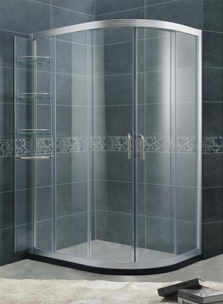 With Chromed Aluminum Shower Door Movable 6 / 8 mm Tempered Glass For Home /