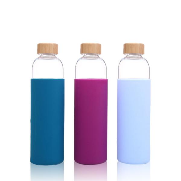 Buy cheap 500ml Size Customized Logo Glass Sports Water Bottle BPA Free Bamboo Lid from wholesalers