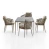 Buy cheap Plastic L56cm W51cm Chair Bistro Table And Chairs Set Hand Weaving from wholesalers