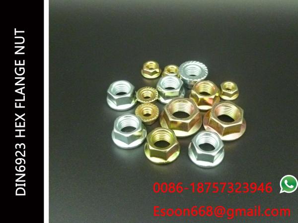 Buy cheap DIN6923 Hex Flange Nuts M8,M10,M12 Grade 4.8 ZP,YP Finished Flange nut JIS1190 from wholesalers