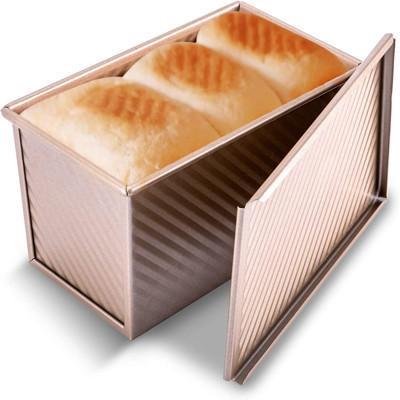 Buy cheap Large Capacity Gold Carbon Steel Corrugated Bread Toast Box Mold With Cover from wholesalers