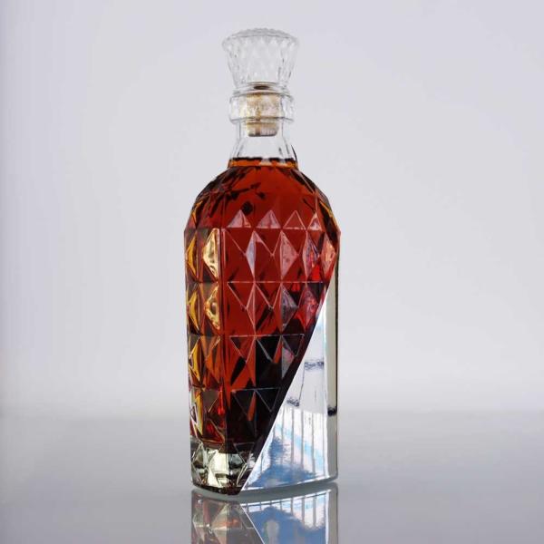 Buy cheap XO Vodka Whiskey Glass Bottle Vacuum Electroplating 1 Liter Glass Liquor Bottles 22mm from wholesalers