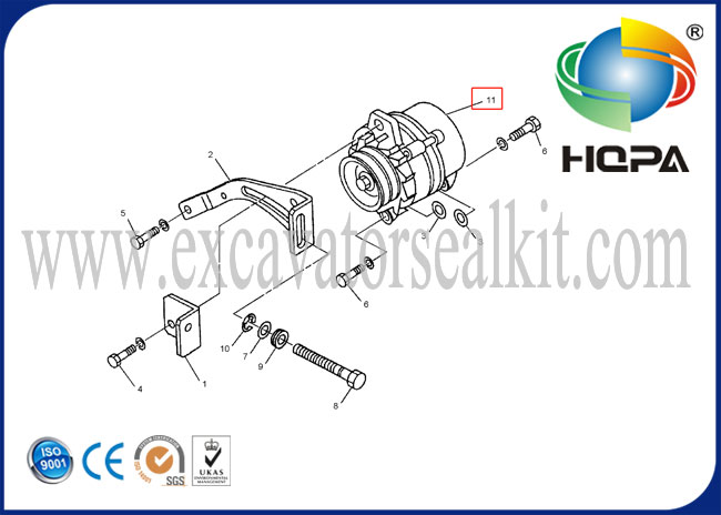 2128561 Alternator E320C E320D E323D 24V, 50A, WPS USA brand for Engine 3066