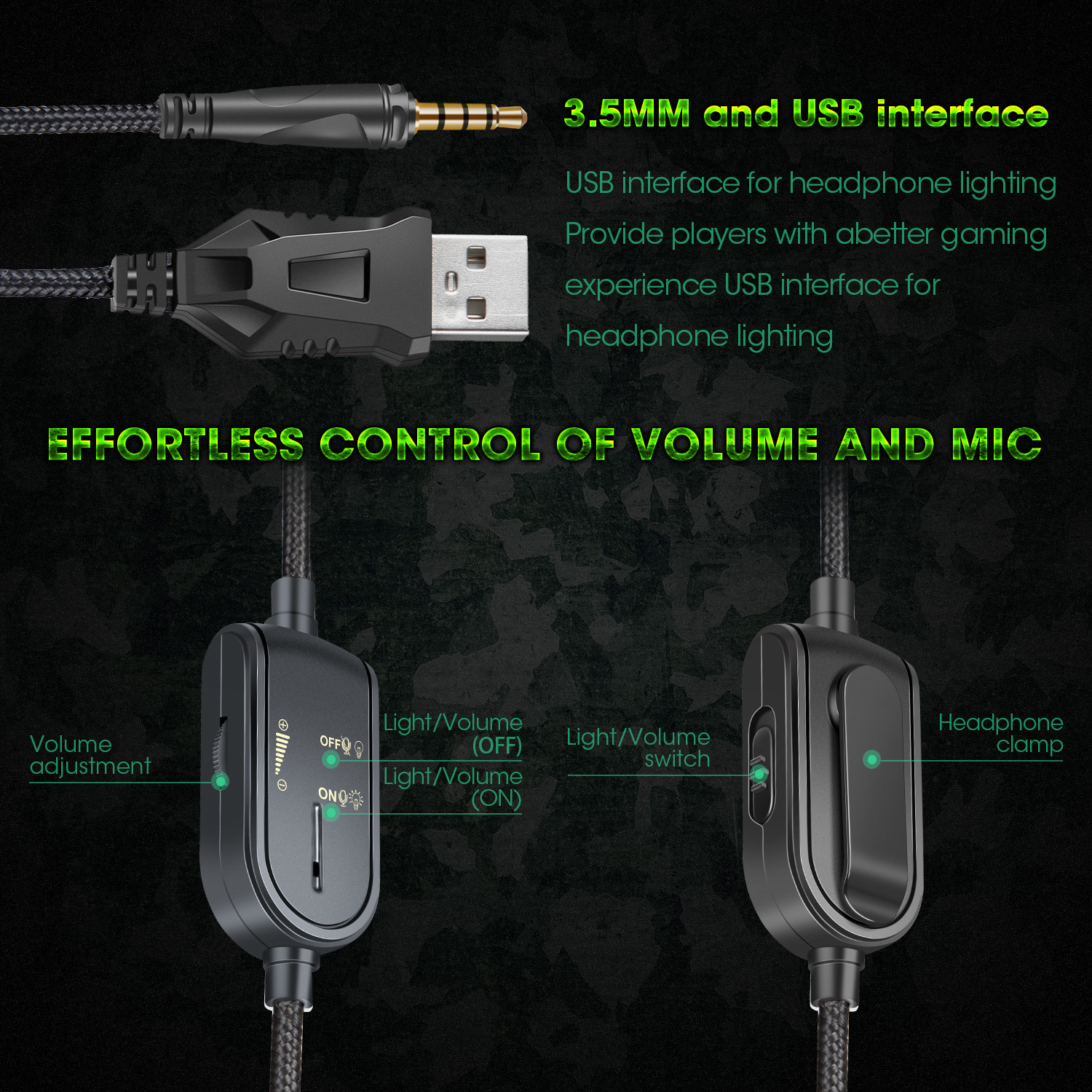 PS4 117dB 50mm Onikuma K8 Camouflage Gaming Headset