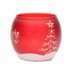 Handpainted Christmas Snowflake Glass Cylinder Candle Holders