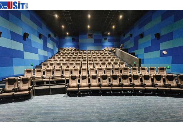 Buy cheap Commercial Cinema Folding Chairs With Cupholder Fabric Foam Upholstery from wholesalers