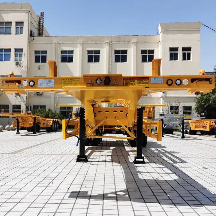 3 axle 40ft 20ft Skeleton Semi Trailer 20ft 40ft 45ft container with 12 twist locks