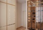 Single Sided Aluminum Profile Walk In Closet With Glass Doors Storage Systems