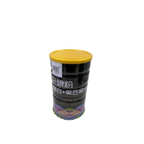 Buy cheap CMYK Printing Round Metal Tin Can Box For Black Bean Powder 420g from wholesalers