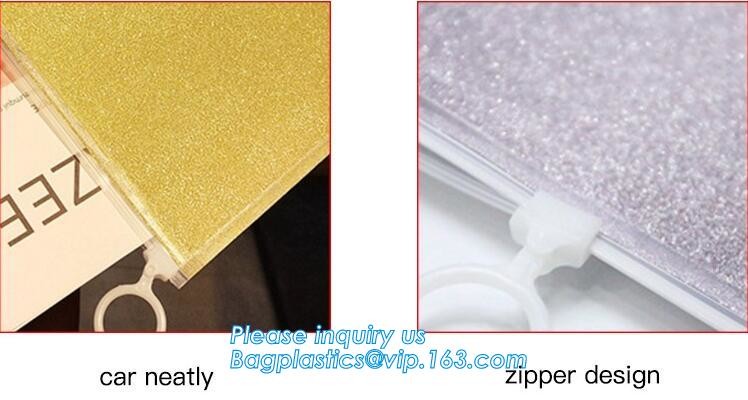 Cosmetic Pink Slider Padded Bag/Holographic k Bag With Bubble,Holographic Metallic Zipper Bubble Bag/Slider Padded