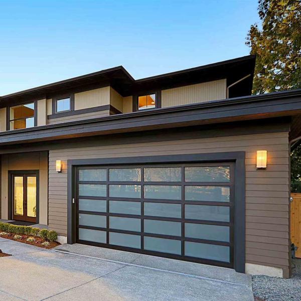 Quality Residential Full View Glass Garage Doors motorized / manual operation for sale