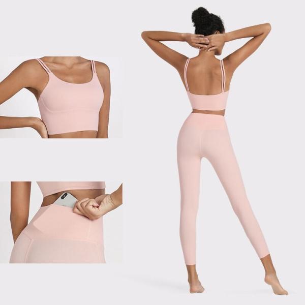 Buy cheap Breathable High Elastic Yoga Set Clothes Nylon Leggings And Sports Bra from wholesalers