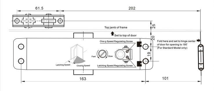Aluminium Automatic Door Closer For Glass Door / Steel Door , Access Control System