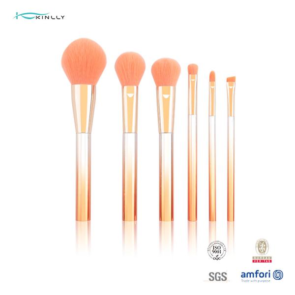 Buy cheap Clear Plastic Handle Travel Makeup Brush 6PCS Orange Nylon Hair from wholesalers