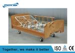 Two Manual Crank Nursing Home Beds Solid Wood Structure Aluminum Alloy Side Rail