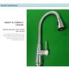 Buy cheap IPX5 Brushed Nickel Pull Out Kitchen Taps CUPC Braided Hose Mixer With Sprayer from wholesalers