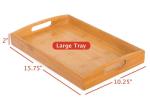 large bamboo wood serving trays set with handle