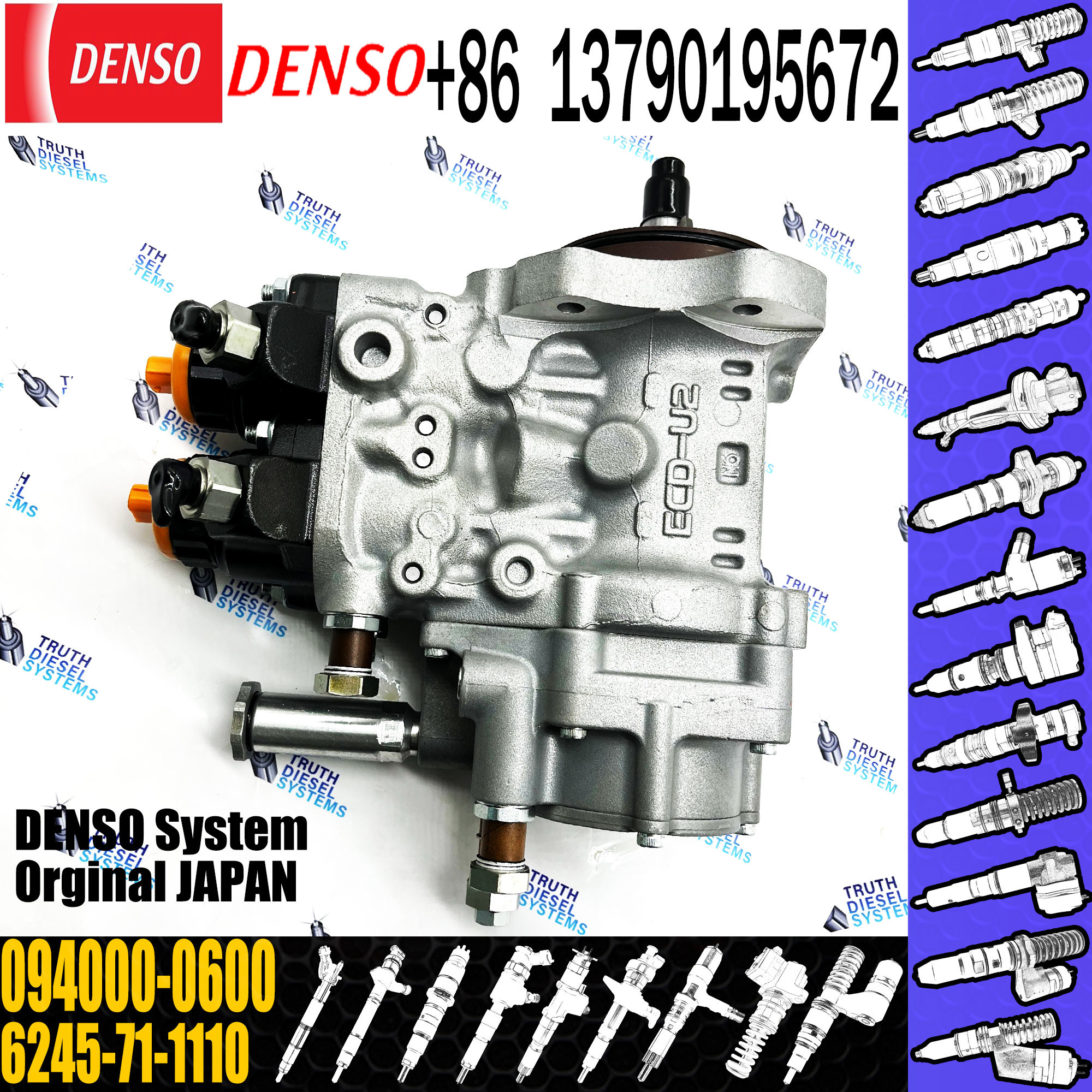 JISION PC1250-8 Engine Fuel Injection Pump 6245-71-1101 094000-0600