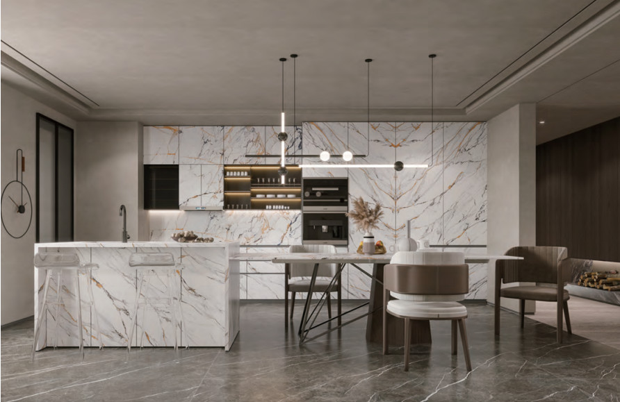 Blue Colour Marble Polished Granite Floor Tiles Slab Stone Countertops 1200x2700x6mm