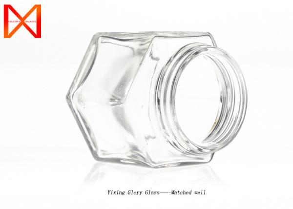 Buy cheap Hexagon Flint Glass Food Storage Containers For Kitchen Excellent Chemical Stability from wholesalers