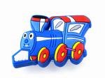 Blue Train Silicon Kids Bedroom Knobs / Soft Plastic Childrens Wardrobe Door