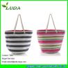 Buy cheap LUDA colorful paper straw handbags striped extra large beach bags from wholesalers