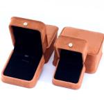 Custom Logo Velvet Coffee Color Jewelry Box for Bracelet Earrings Necklace Pearl