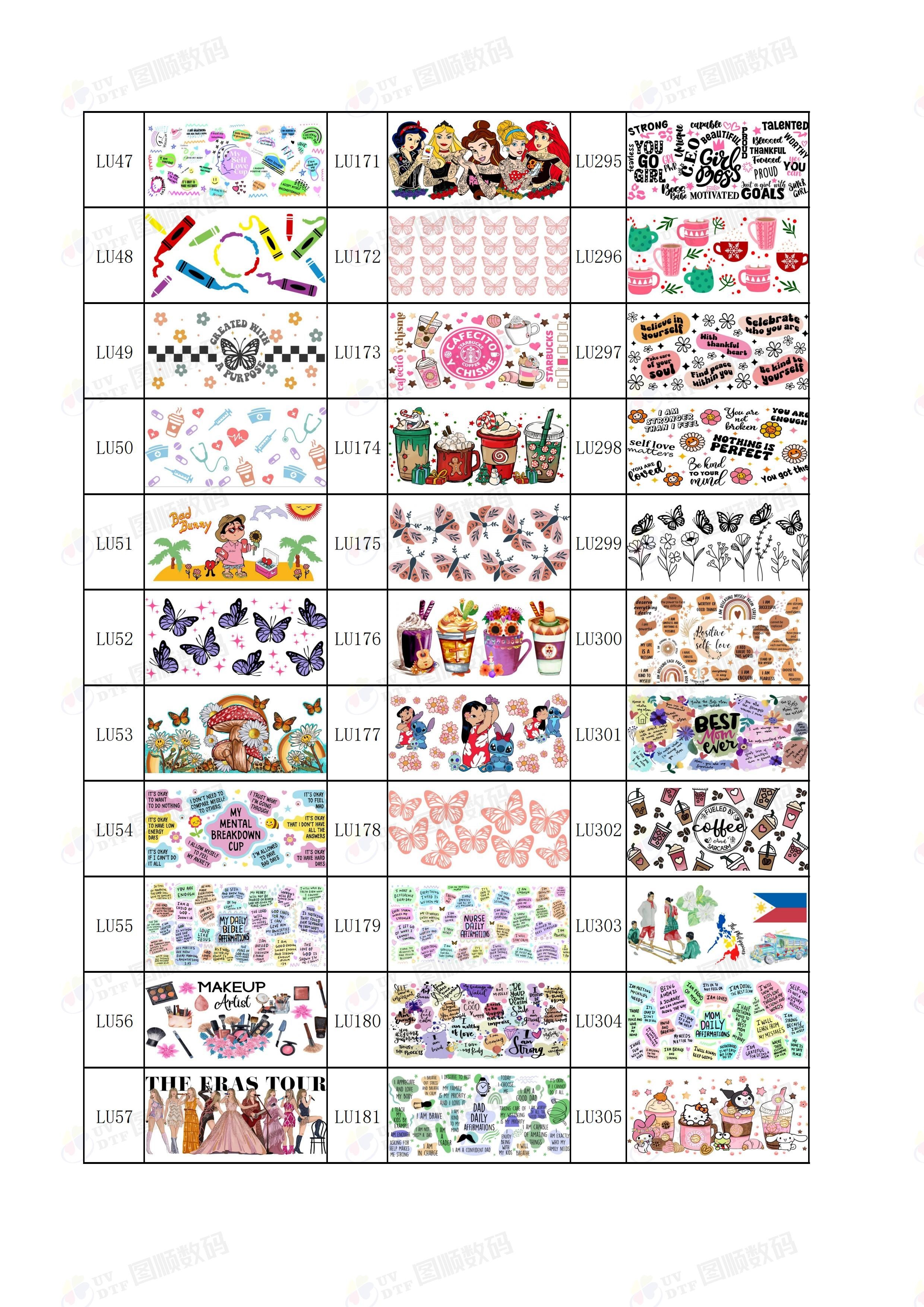 UV DTF Cup Wrap Transfers 9.3*4.1 Inches For Metal Packaging