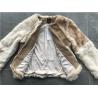 Buy cheap Beige Short Ladies Faux Fur Coats , Faux Fur Tan Teddy Fur Combo Coat from wholesalers