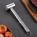 Stainless steel meat hammer double faced meat tenerizer for knock the beef steak