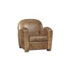 Buy cheap Classical Top Grain Brown Leather Armchair With Strong Solid Wood Frame from wholesalers