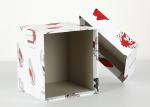 Cardboard Decorative Xmas Boxes / 4x4x4 White Gift Boxes With Ribbon Bow