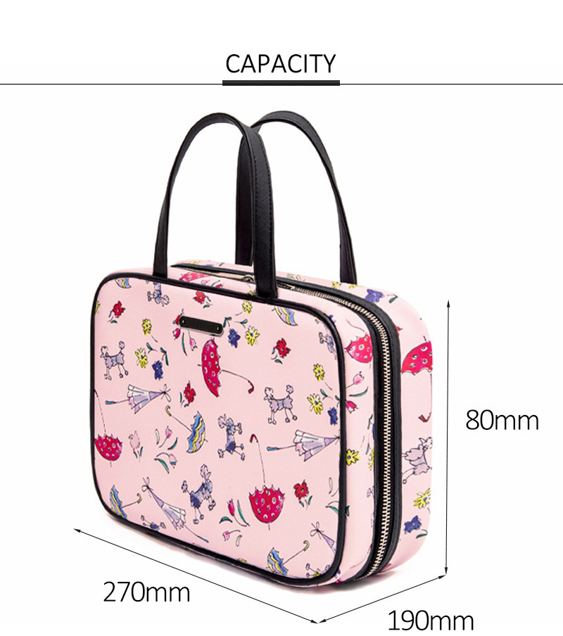 Wholesale Custom Large Capacity Cute Pink Makeup Cosmetic Bag For Girl
