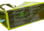 Green Shopping Woven Carry Bags With Handles Offset Logo OEM / ODM Service
