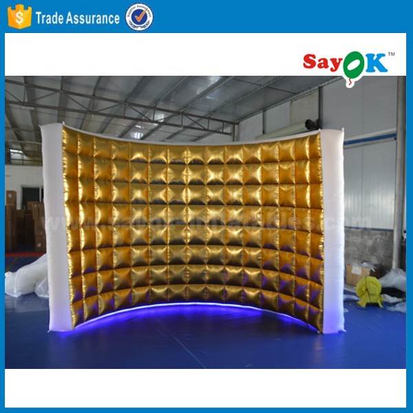 Inflatable Party Decorations Golden And Silver Inflatable LED Photo Booth Frame With Touch Screen Remote Control