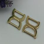 Bag fitting zinc alloy 25 mm light gold metal straps buckles for webbing