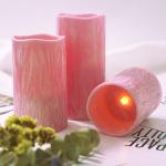 Remote Control Pink Flameless Candles Set For Party Decor Realistic Wax Battery