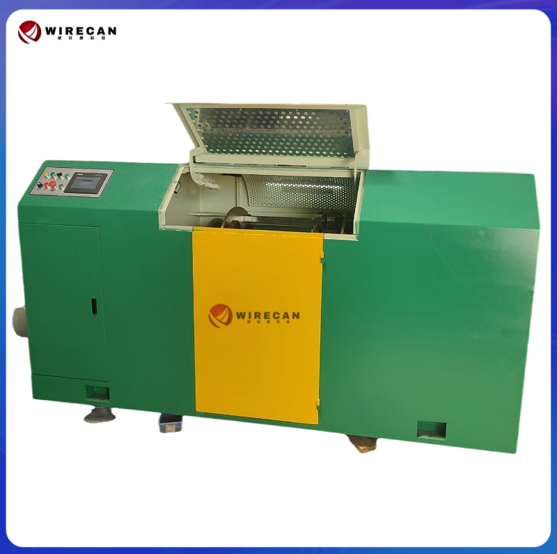  Product Description: The φ500-φ630 High-Speed Stranding Machine is designed to meet the needs of high-efficiency cable production, offering precision and durability for stranding operations. This machine is ideal for producing high-quality, uniform cables across various applications, including power cables, communication cables, and industrial cables. Key Features: - Wide Reel Compatibility: Supports reel sizes ranging from φ500mm to φ630mm, providing flexibility for various cable types. - High-Speed Operation: Achieves a maximum production speed of up to 150m/min, optimizing production cycles and increasing output. - Precision Stranding: Ensures consistent and uniform stranding, enhancing cable performance and reducing waste. - Advanced Control System: Equipped with a PLC control system and HMI interface for easy operation, real-time monitoring, and precise adjustments. - Durable and Reliable: Built with high-quality materials to withstand continuous production in demanding industrial environments, ensuring long-lasting performance. - Automated Features: Includes automated reel loading and tension control for enhanced efficiency and reduced manual intervention.