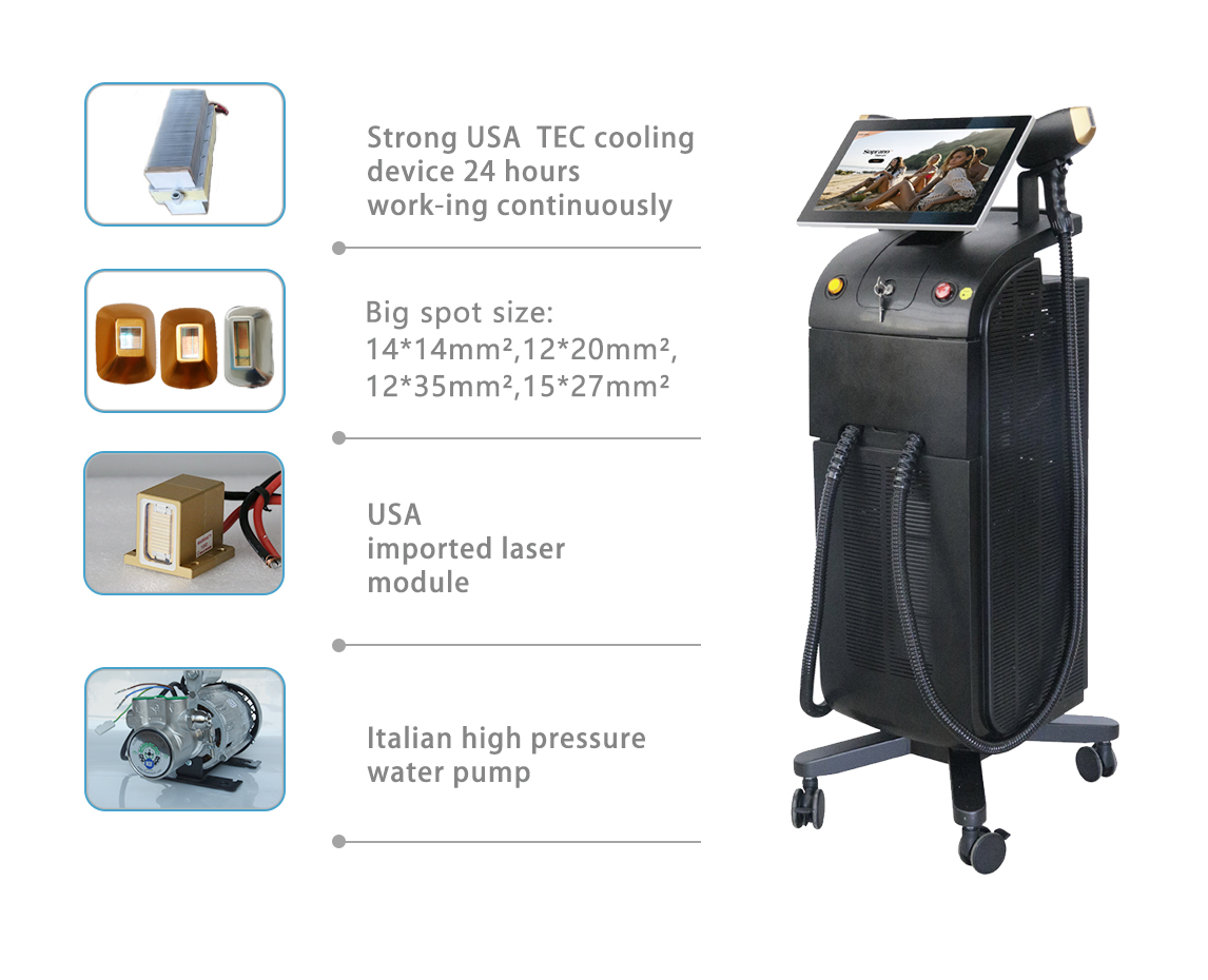 Custom Portable 808nm Diode Laser Hair Removal Machine For Face And Body