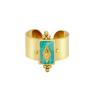 Buy cheap Opening Adjustable Gold Plated Band Rings Geometric Natural Turquoise Gemstone from wholesalers