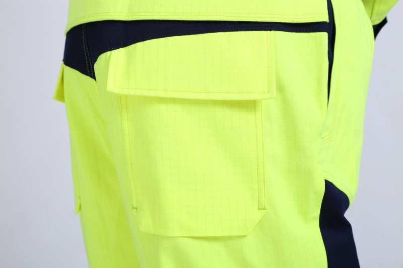 290gsm light weight arc protection Fire proof Bib Trousers , EN20471 HIVIS Flame Resistant Bib Pants